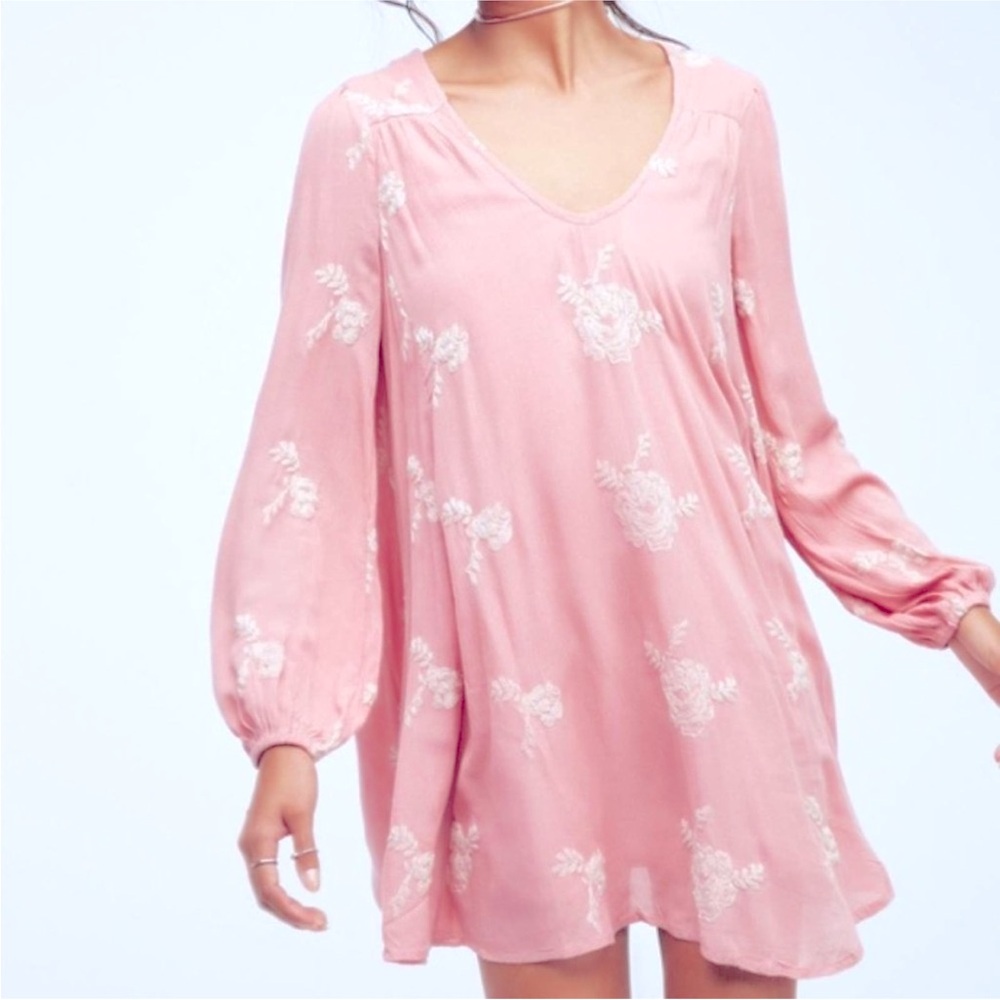 Free People Emma Embroidered Tunic Dress NWT!
